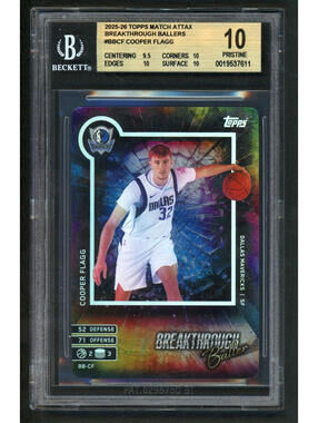 (1) 2025 Topps Match Attax Cooper Flagg #BB-CF Baller RC BGS 10 Pristine
